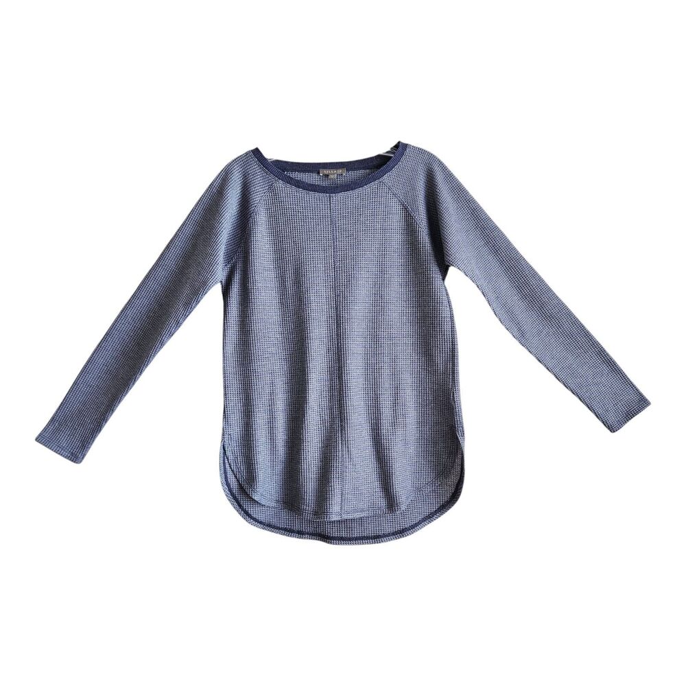 ANTHROPOLGIE Lilla P Women's S Top Waffle Knit Long Sleeve Curved Hem 36"